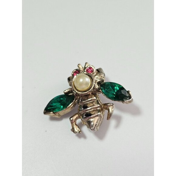 Gold tone vintage bee brooch - Picture 6 of 9